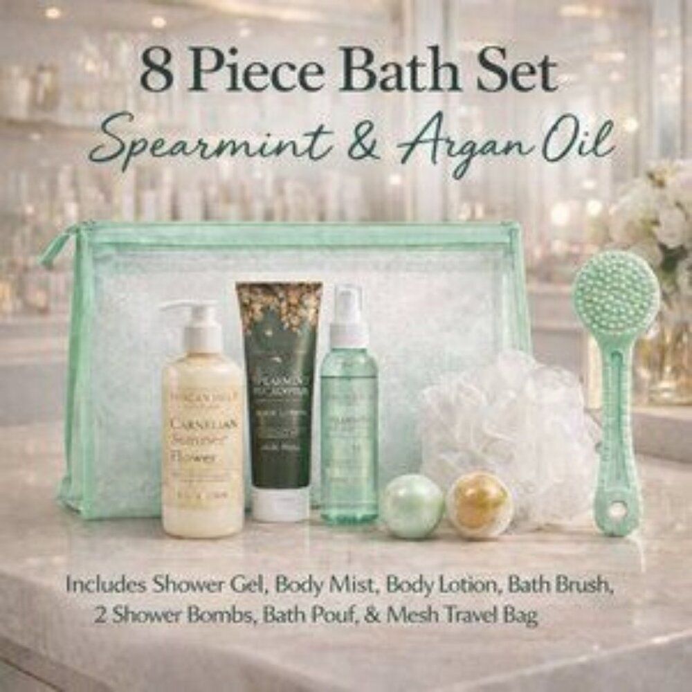 Tuscan Hills Spearmint & Argan Oil Shower Gel and Body Lotion 6 PCS Set